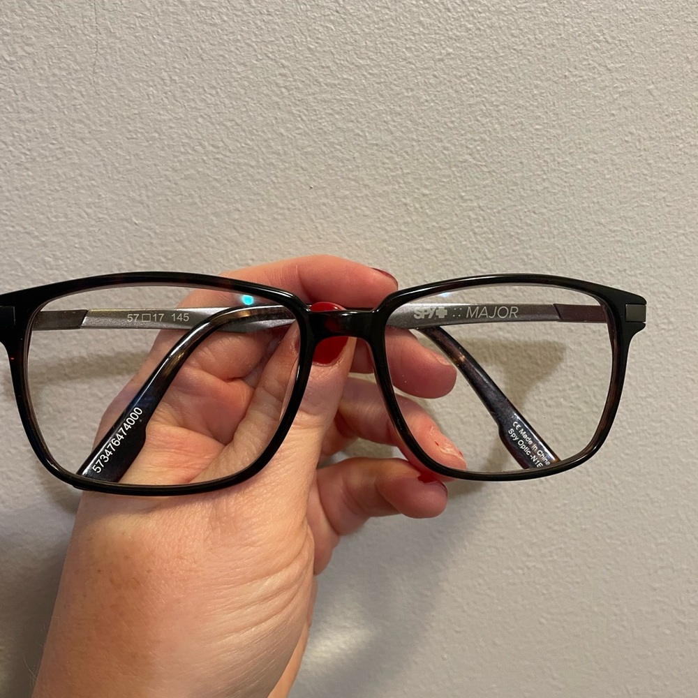 SPY Major Men's Black Rectangular Eyeglass Frames